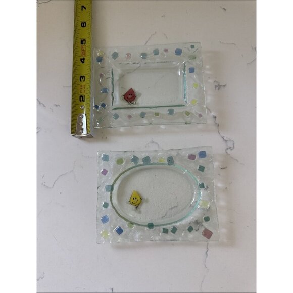 Vintage Clear Glass Rectangular Trinket Tray Soap Dish Includes (2) - Picture 11 of 14